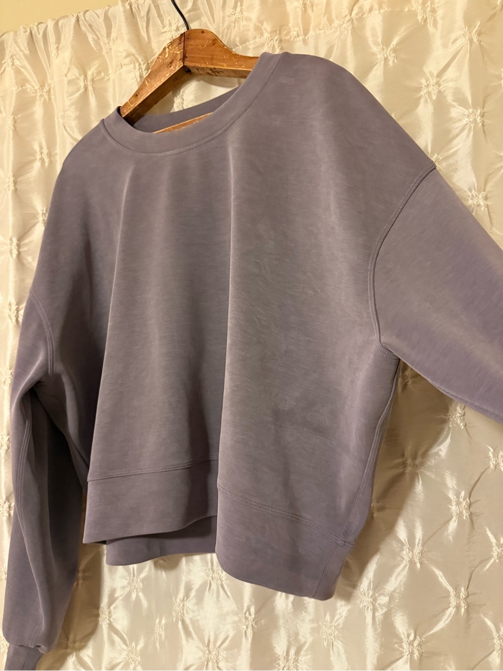 Lululemon Perfectly Oversized Cropped Crew Sweatshirt Softstreme Dusky Lavender - Picture 5 of 10